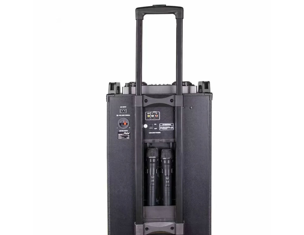 Przenośny system karaoke ZEPHYR ZP 9999 2G12, 2x12 cali, Bluetooth, USB, gniazdo gitarowe, AUX, 2 mikrofony, pilot