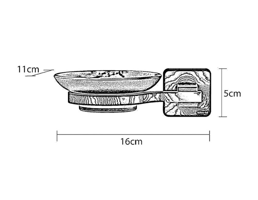 Mydelniczka TEKNO TEL TR MG 366B, 16x11x5 cm, Mocowanie na kołek, Czarny mat