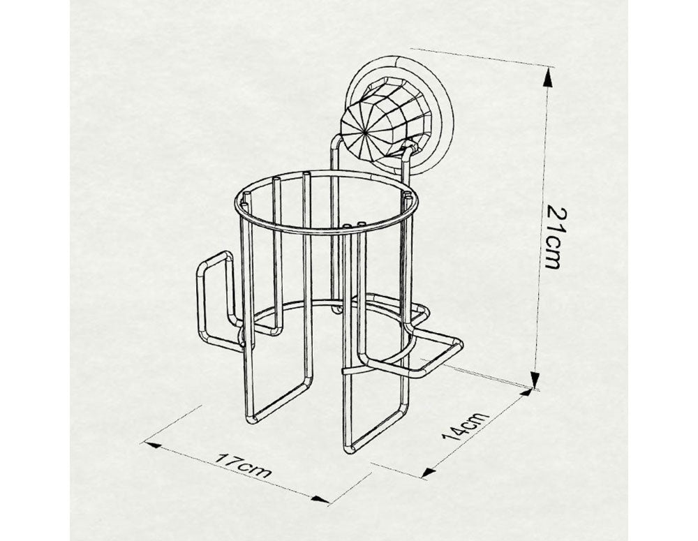 Поставка за сешоар TEKNO TEL DM-262B черен мат