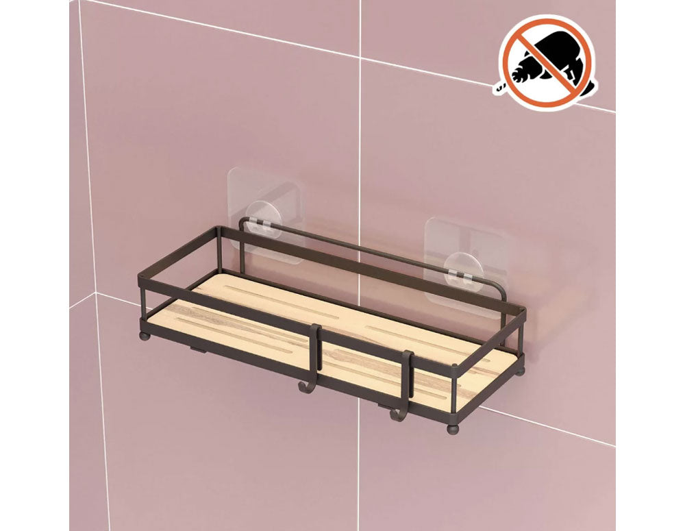 Поставка за баня TEKNO TEL ST-180HB , 1 ниво, с двойно лепяща лепенка , черно