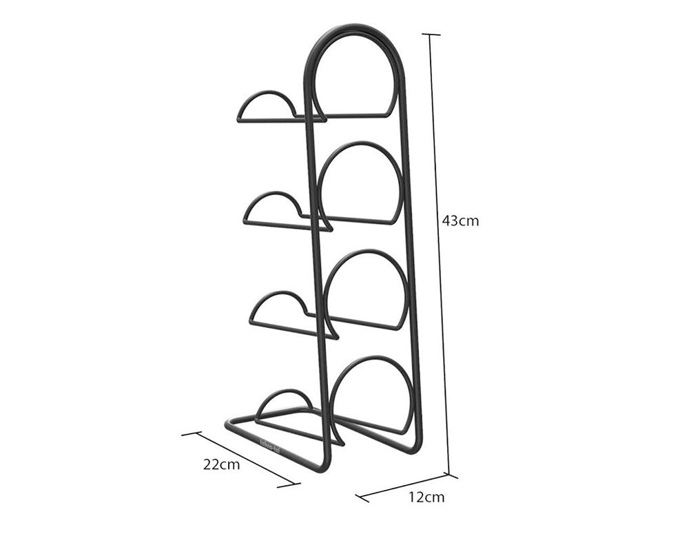 Stojak na wino TEKNO TEL TR MG 024B, 4 butelki, 12x43x22 cm, Czarny mat