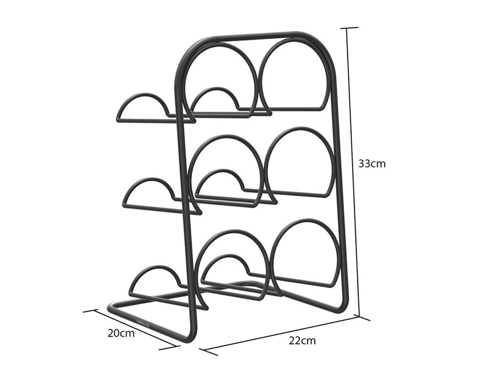 Поставка за вино TEKNO TEL TR MG 026B, 6 бутилки, 22х33х20 см, Матово черно