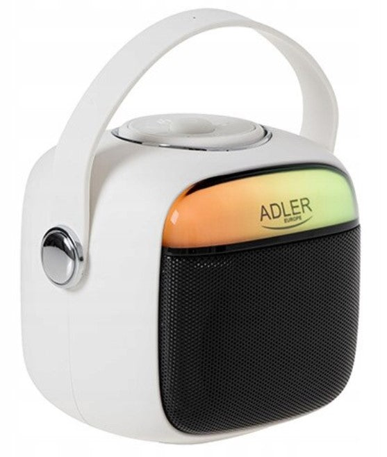 Караоке тонколона с микрофон Adler AD 1199, Безжична, 8ч автономия, USB-C, Bluetooth 5.1, Бял
