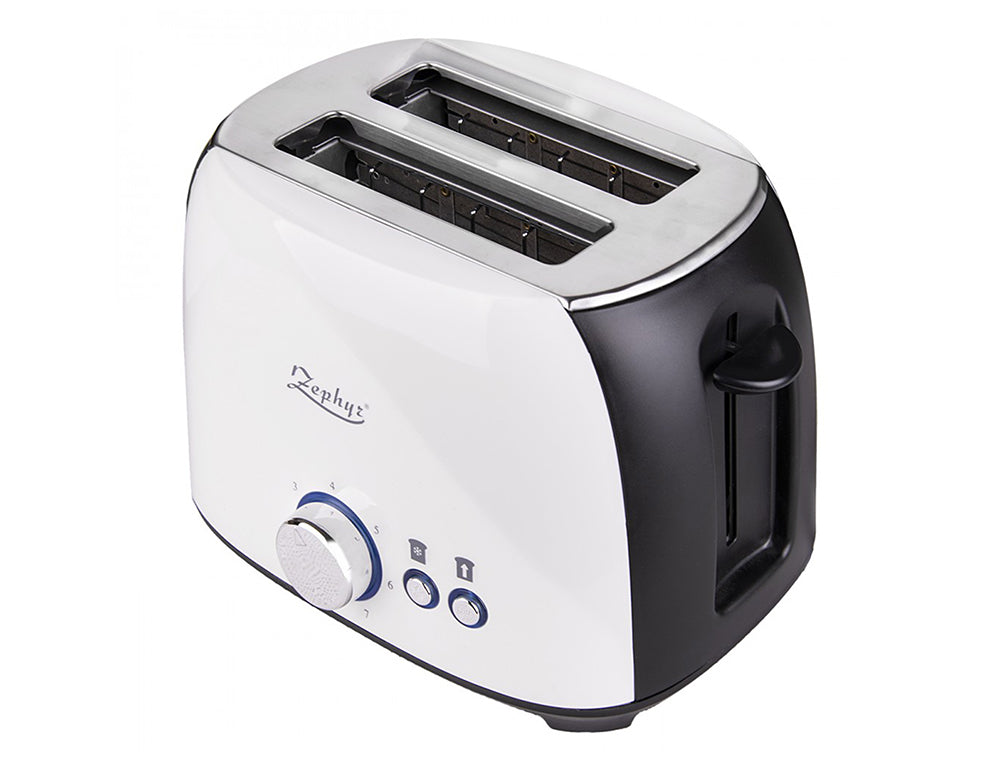 Toster do chleba ZEPHYR ZP 1440 X, 800 W, na 2 kromki, 7 stopni zarumienienia, biały/czarny