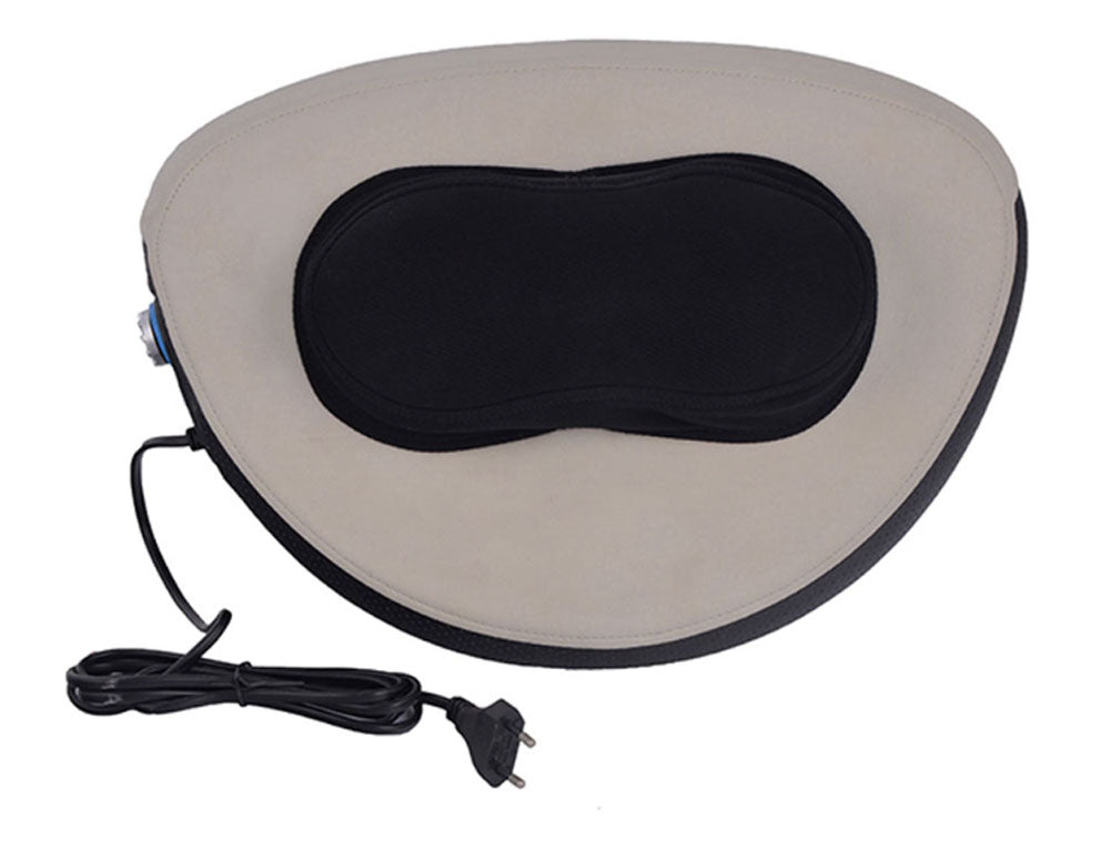 Възглавница за масаж AD LM-507D, 2 глави, 6 ролки, Бежово/черно