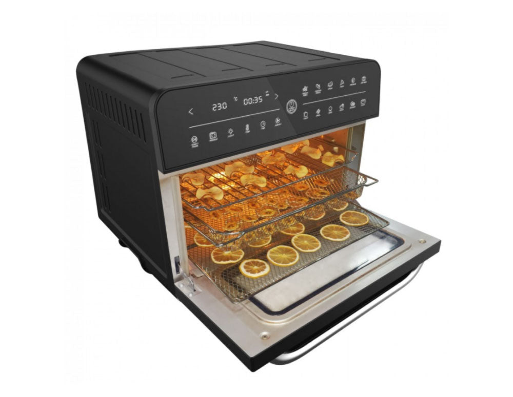 Мултифункционална фурна с горещ въздух ZEPHYR ZP 1441 V Deluxe ZEPHYR, 25 литра, 1800W, 12 функции, Таймер, Черен