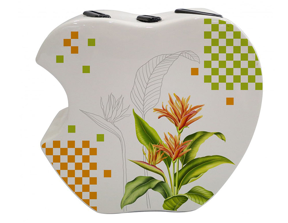 Uchwyt na 3 noże ZEPHYR ZP 1645 D, Korpus ceramiczny, ostrze 7/12/15 cm, Biały z dekoracją
