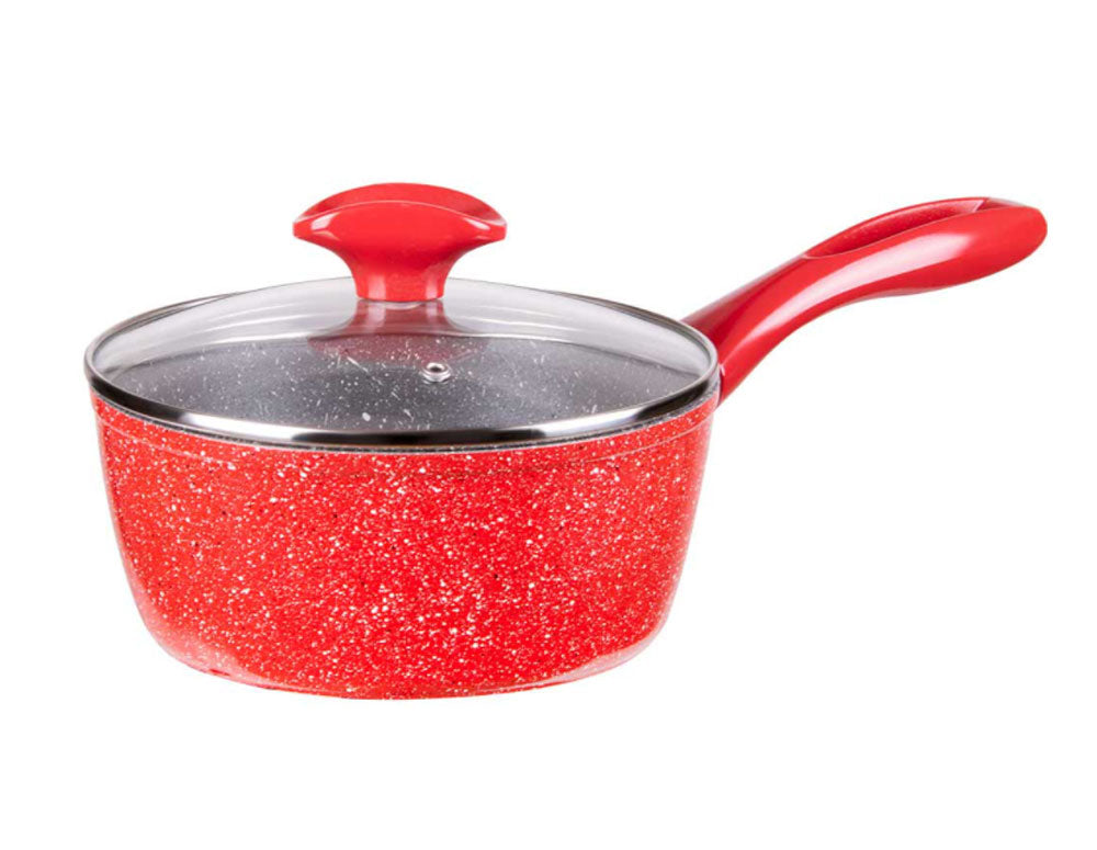 Касерола с капак ZEPHYR Red Passion ZP 4421 E18, 1.6 литра, 18х8 см, Мраморно покритие, Индукция, Червен