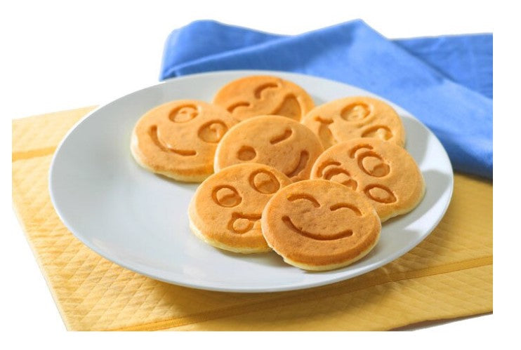 Тиган за палачинки с личица ZILNER ZL 2410, 26 см, 7 различни форми, Мраморно покритие, Черен