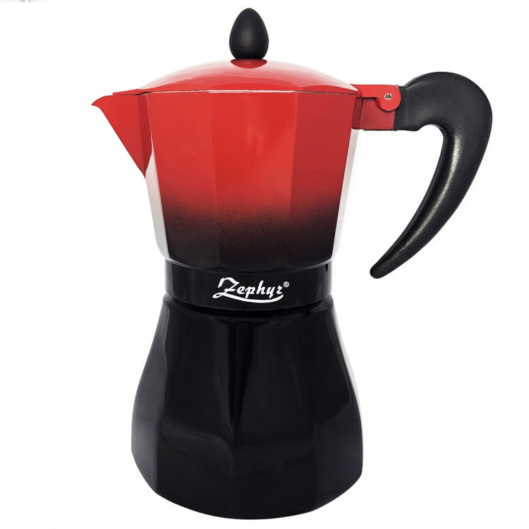 Кубинска кафеварка ZEPHYR Red Passion ZP 1173 M6, 6 чаши, ~380 мл, Предпазен клапан, Червен/черен