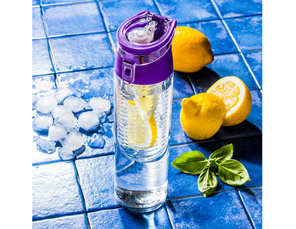 Бутилка за вода с контейнер за плодове или лед KINGHOFF KH 1192, 800 мл, Пластмаса, Различни цветове