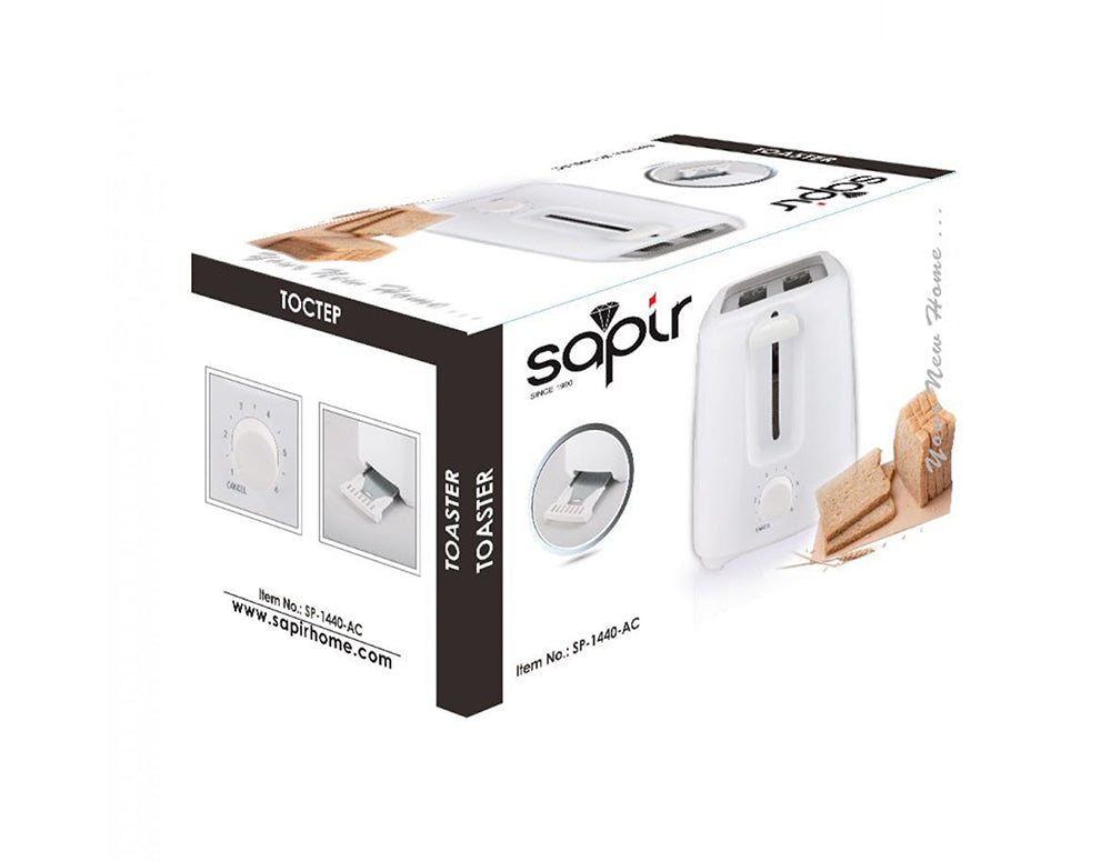 Тостер за хляб SAPIR SP 1440 AC, 700W, За 2 филийки, 6 степени на запичане, Бял