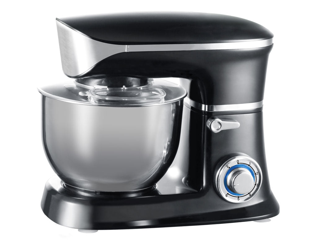 Планетарен миксер с иноксова купа ZEPHYR ZP 1115 Q, 1900W, 6.5 литра, 6 степени, Приставки, Черен