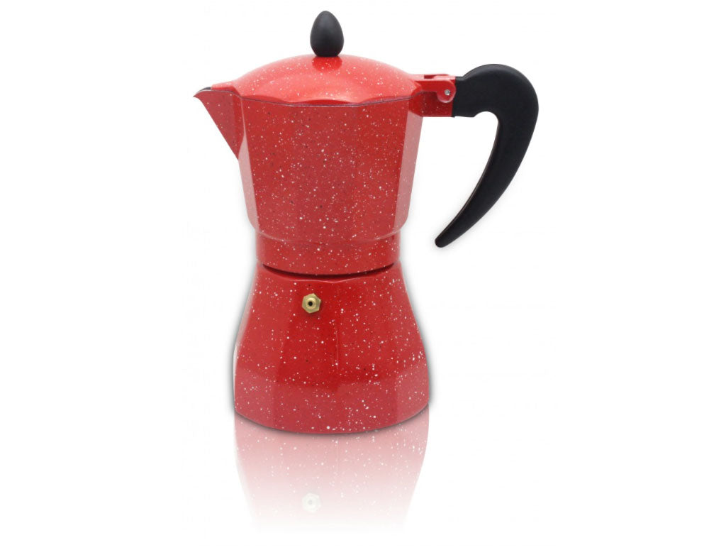Kubański ekspres do kawy ZEPHYR Red Passion ZP 1173 N6, 6 filiżanek, ~360 ml, zawór bezpieczeństwa, Czerwony marmur