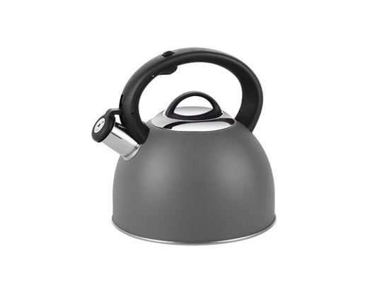 Свирещ чайник HAUS ROLAND HR-732-2 grey, 3 литра, неръждаема стомана, термо дръжка, сиво