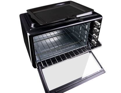 Готварска печка с два стъклокерамични котлона ZEPHYR ZP 1441 B38IR, 38 л, Клас А, Конвекция, Infrared, Черна