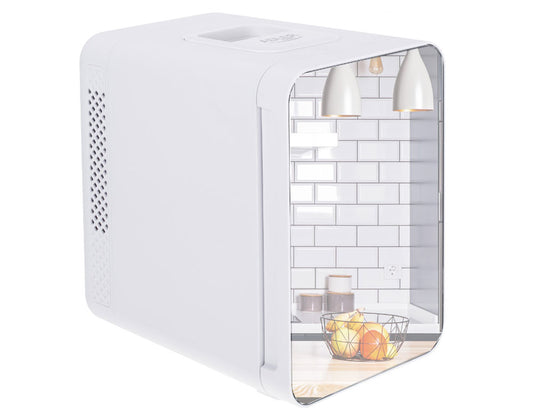 Хладилник мини Adler AD 8085, 32-42 W, 4 L, Огледална врата, Отопление/Охлаждане, Бял