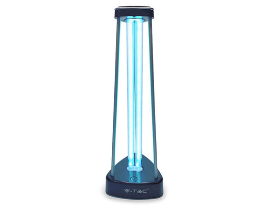 Бактерицидна антивирусна лампа V-TAC 11203 , UV + Озон, 38W, 60 кв.м, Таймер, Черен