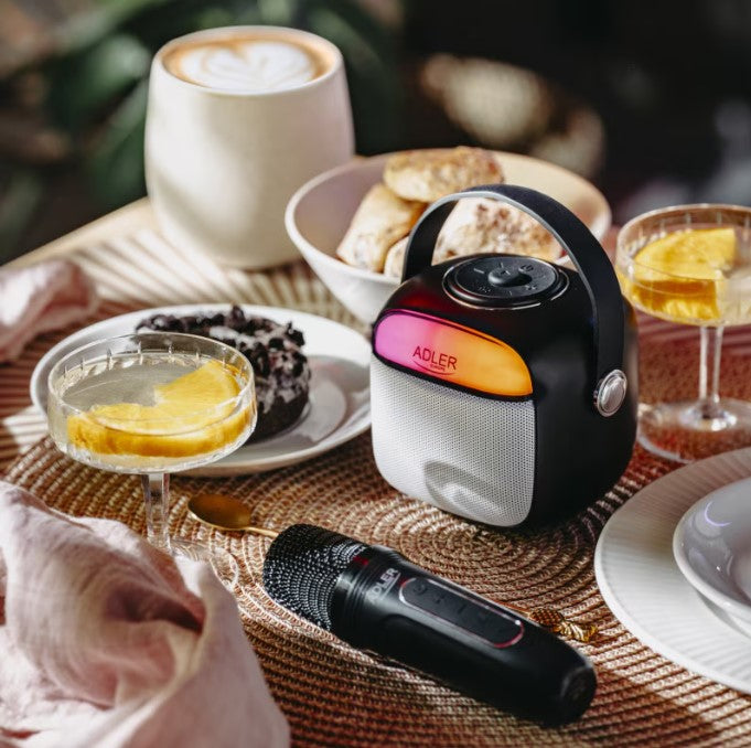 Караоке тонколона с микрофон Adler AD 1199, Безжична, 8ч автономия, USB-C, Bluetooth 5.1, Черен