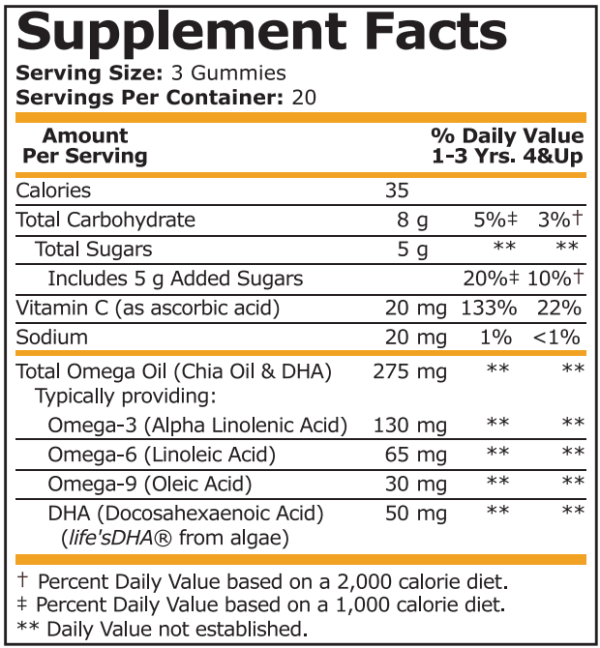 KIDS OMEGA 3-6-9 LEMON & ORANGE - 60 Gummies