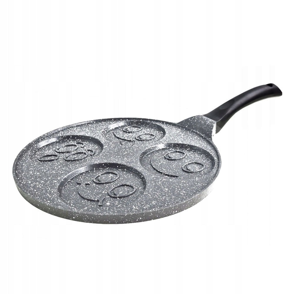 Тиган за палачинки с личица ZILNER ZL 2420, 26 см, 4 различни форми, Мраморно покритие, Сив