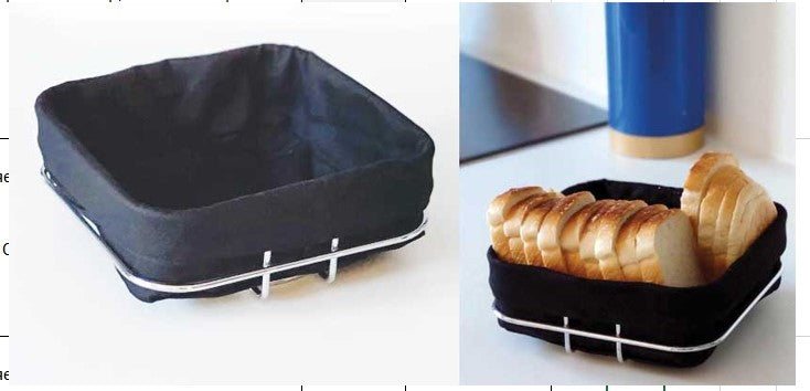 Панер за хляб OLIVER BROWN OB-1225-B, 21х21х8.5 см, Метал, Текстил, Черен