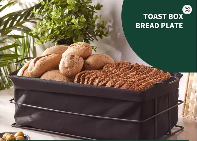 Панер за хляб OLIVER BROWN OB-1225-B, 21х21х8.5 см, Метал, Текстил, Черен