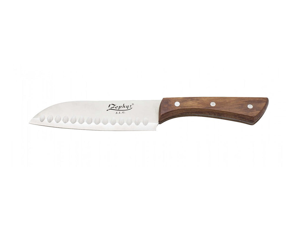 Готварски нож Сантоку ZEPHYR ZP 1633 BS5, 12.7 см, Неръждаема стомана, Дървена дръжка