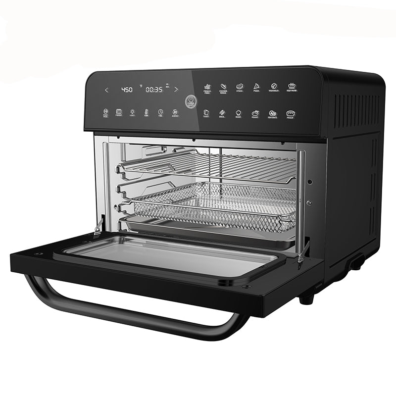 Мултифункционална фурна с горещ въздух ZEPHYR ZP 1441 V Deluxe  ZEPHYR, 25 литра, 1800W, 12 функции, Таймер, Черен