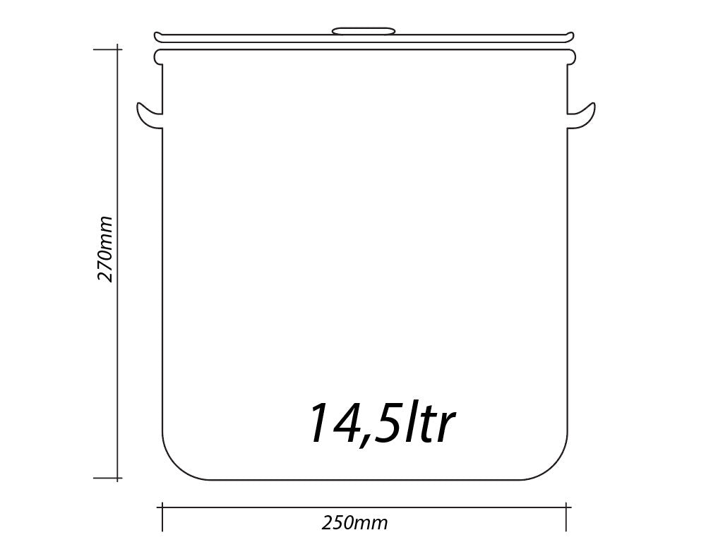 Kocioł z pokrywką SAPIR SP 1211 B25, 14,5 litra, 27x26 cm, Inox 