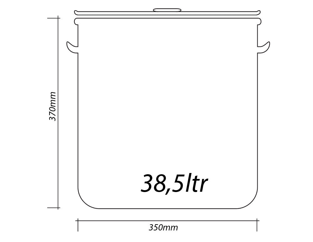 Kocioł z pokrywką SAPIR SP 1211 B35, 38,5 litra, 37x36 cm, Inox 