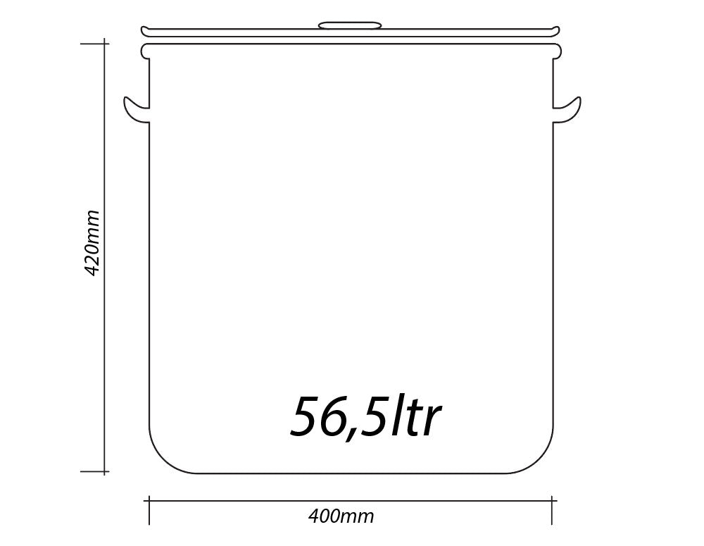 Казан с капак SAPIR SP 1211 B40, 56.5 литра, 40x42 см, Инокс