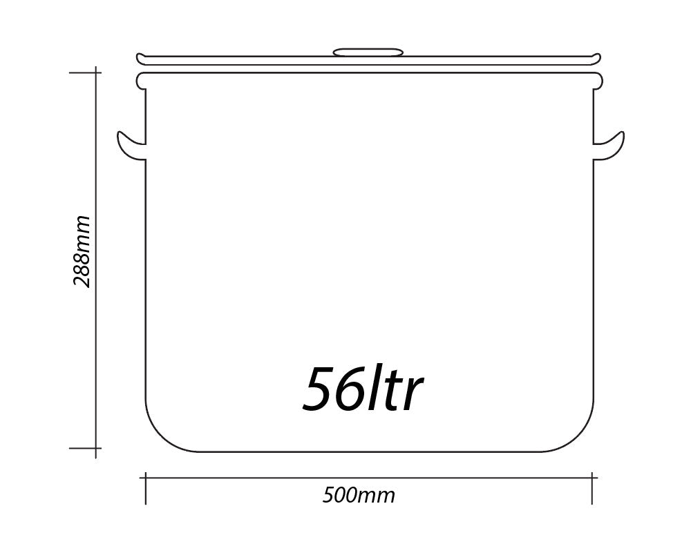 Garnek z pokrywką SAPIR SP 1211 B50S, 56 litrów, 52x28,8 cm, Inox 
