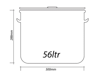 Garnek z pokrywką SAPIR SP 1211 B50S, 56 litrów, 52x28,8 cm, Inox 